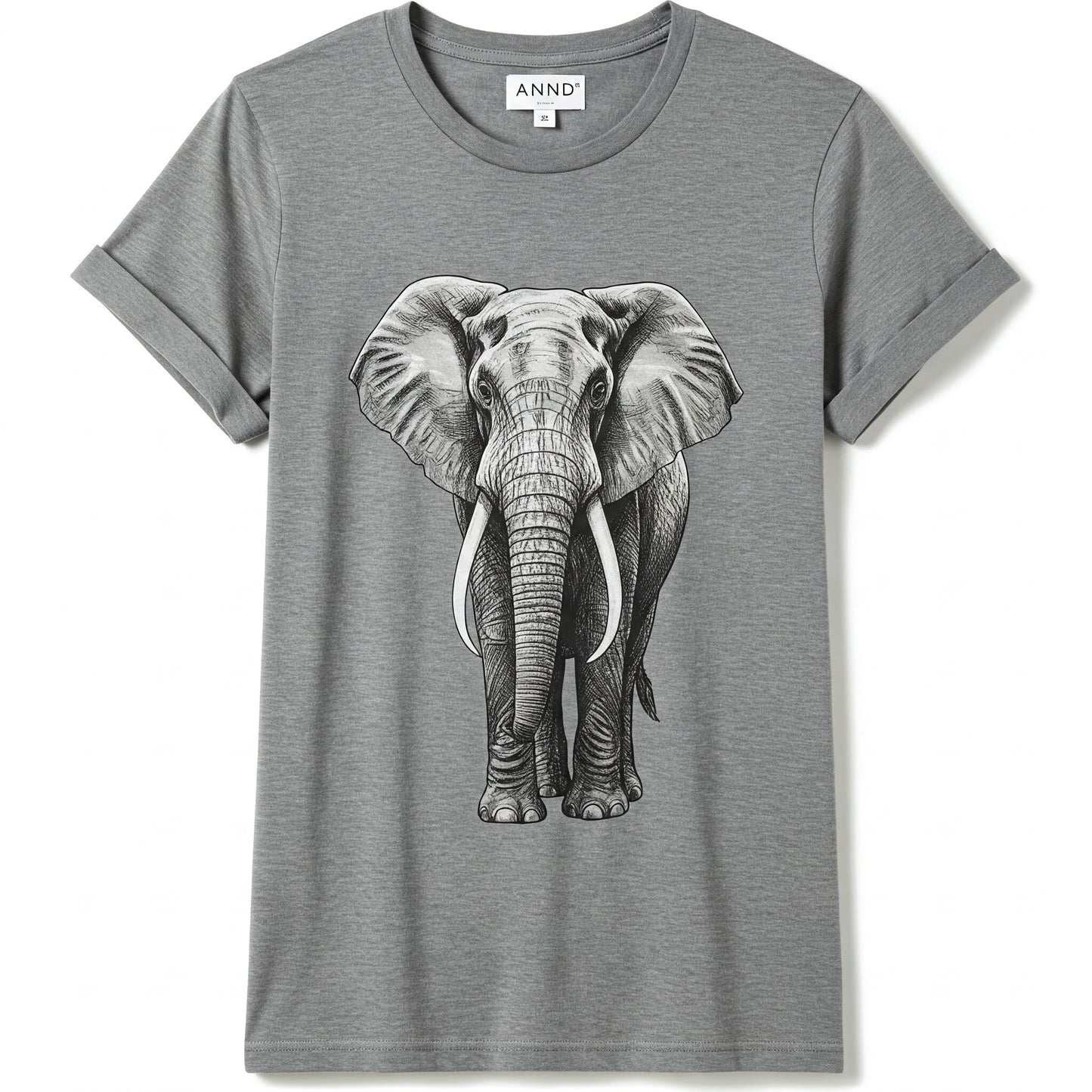Éléphant T-shirt Gris