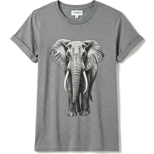 Éléphant T-shirt Gris