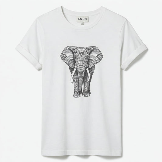 Éléphant T-shirt Blanc